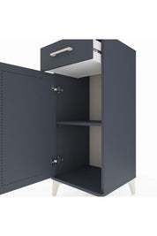 Hyperion Komodin Tek Raflı Tek Çekmeceli Tek Kapaklı 44x44x106 Antrasit-Antrasit