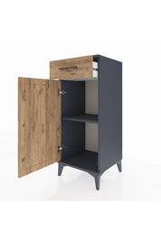 Hyperion Komodin Tek Raflı Tek Çekmeceli Tek Kapaklı 44x44x106 Antrasit-Çam