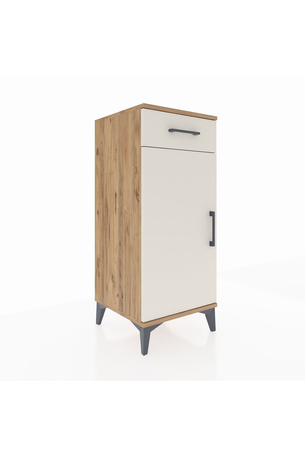 Hyperion Komodin Tek Raflı Tek Çekmeceli Tek Kapaklı 44x44x106 Çam-Aytaşı