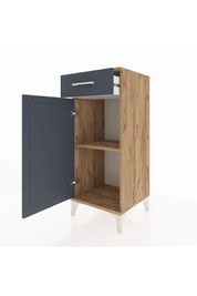 Hyperion Komodin Tek Raflı Tek Çekmeceli Tek Kapaklı 44x44x106 Çam-Antrasit