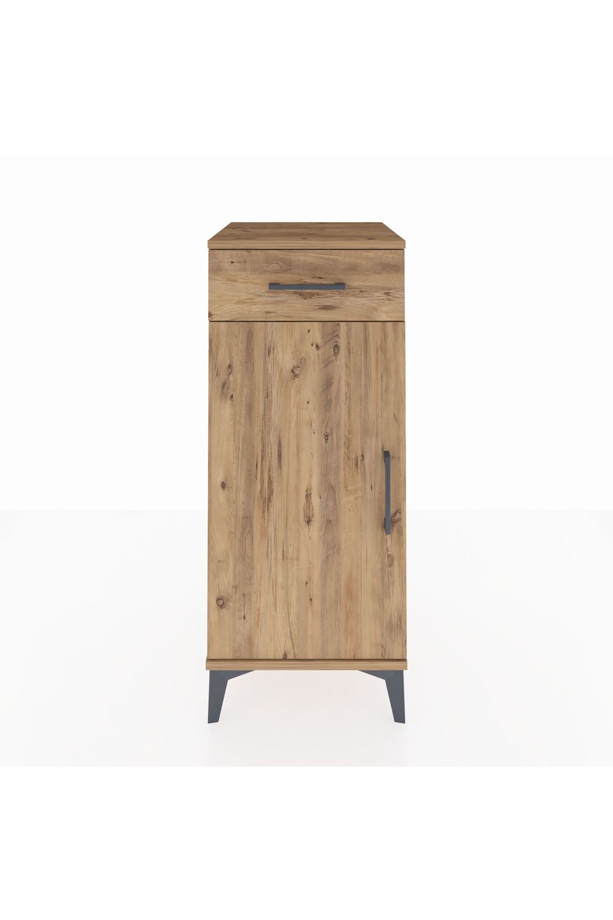 Hyperion Komodin Tek Raflı Tek Çekmeceli Tek Kapaklı 44x44x106 Çam-Çam