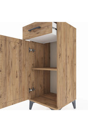 Hyperion Komodin Tek Raflı Tek Çekmeceli Tek Kapaklı 44x44x106 Çam-Çam