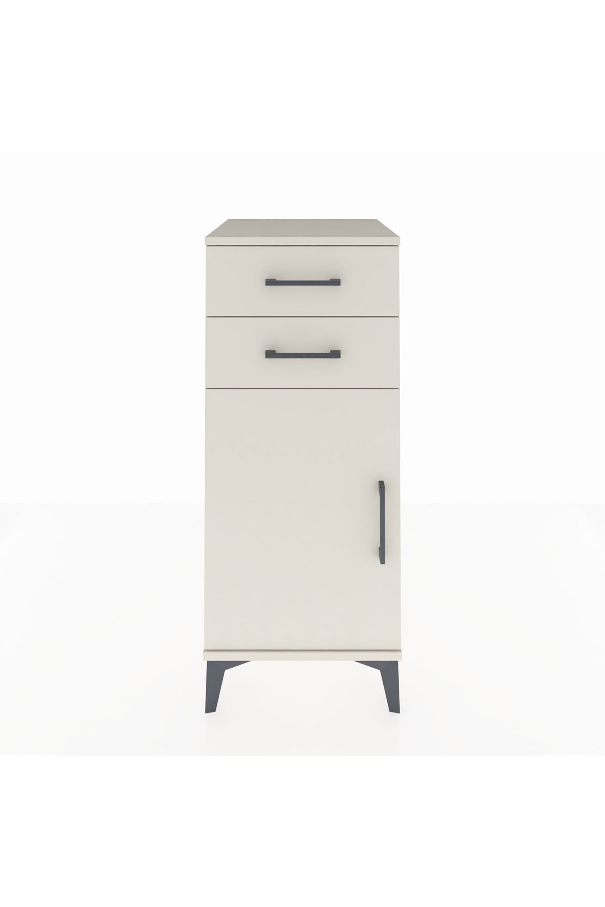 Hyperion Komodin Tek Raflı 2 Çekmeceli Tek Kapaklı 44x44x106 Aytaşı-Aytaşı