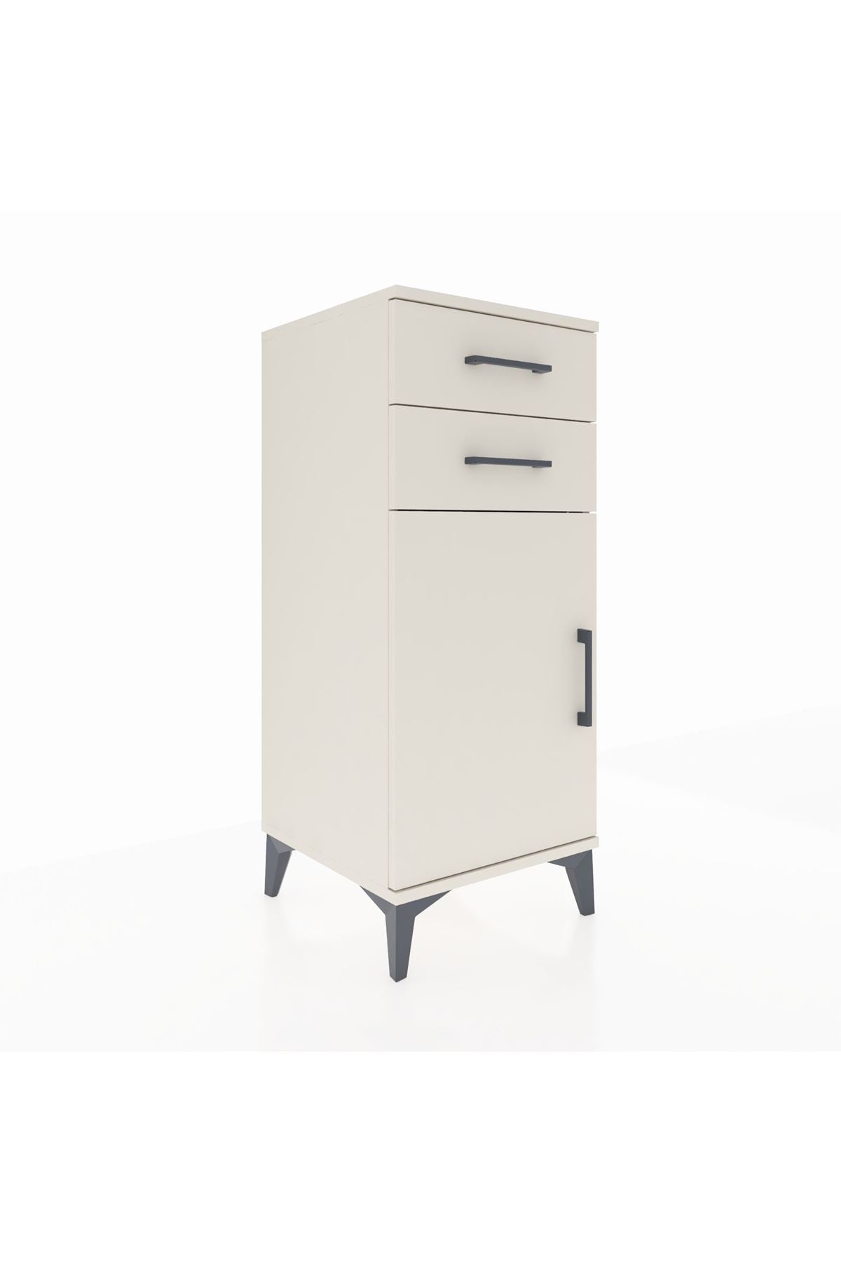 Hyperion Komodin Tek Raflı 2 Çekmeceli Tek Kapaklı 44x44x106 Aytaşı-Aytaşı