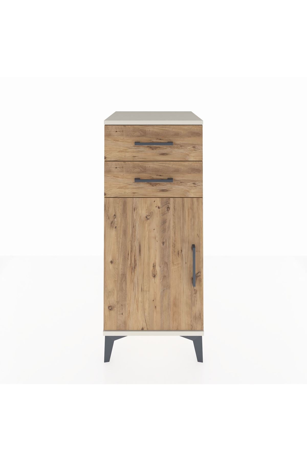 Hyperion Komodin Tek Raflı 2 Çekmeceli Tek Kapaklı 44x44x106 Aytaşı-Çam