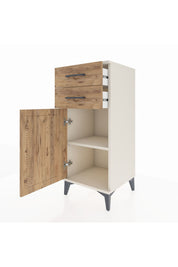 Hyperion Komodin Tek Raflı 2 Çekmeceli Tek Kapaklı 44x44x106 Aytaşı-Çam