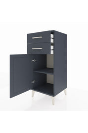 Hyperion Komodin Tek Raflı 2 Çekmeceli Tek Kapaklı 44x44x106 Antrasit-Antrasit