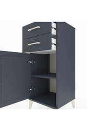 Hyperion Komodin Tek Raflı 2 Çekmeceli Tek Kapaklı 44x44x106 Antrasit-Antrasit