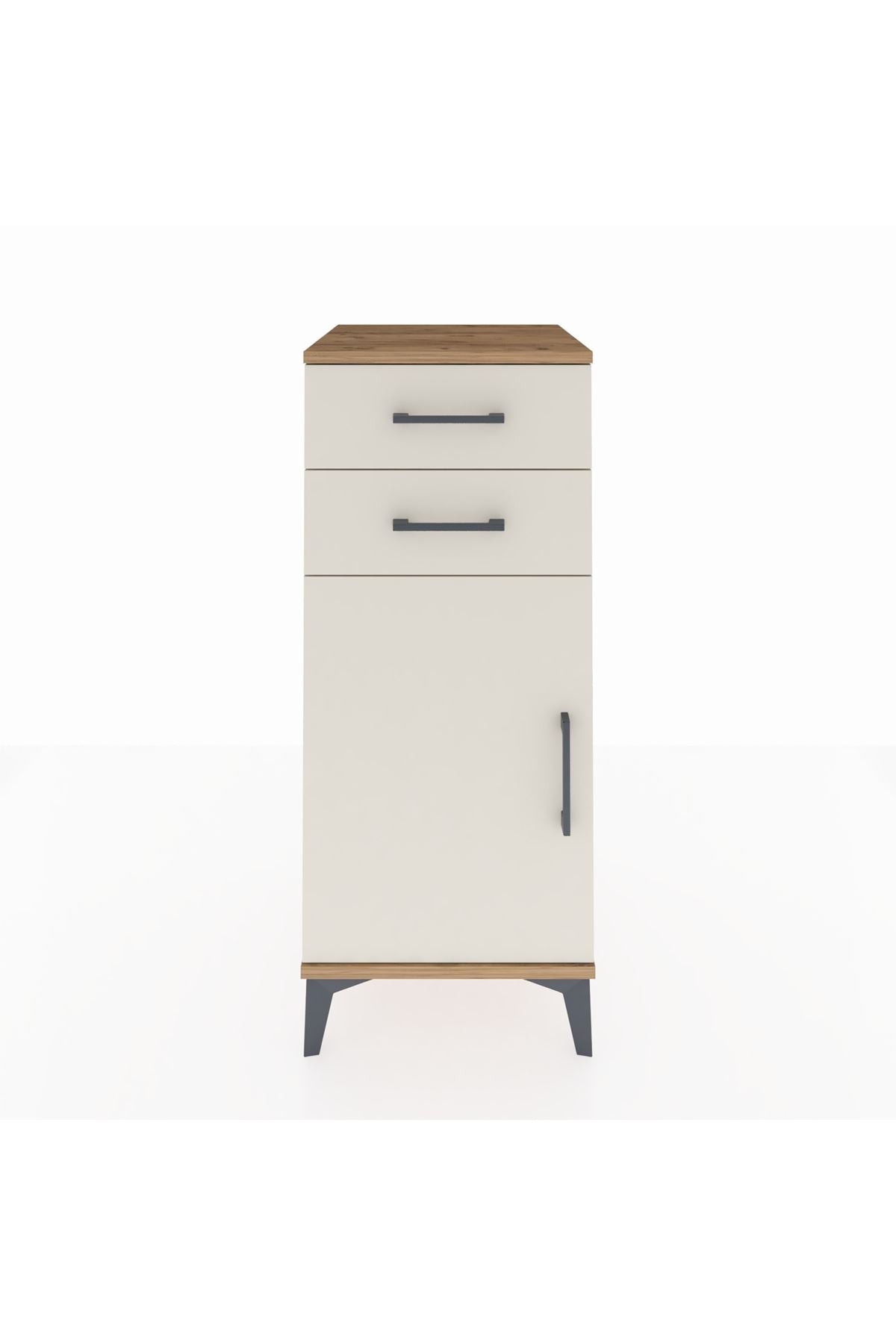 Hyperion Komodin Tek Raflı 2 Çekmeceli Tek Kapaklı 44x44x106 Çam-Aytaşı