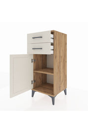 Hyperion Komodin Tek Raflı 2 Çekmeceli Tek Kapaklı 44x44x106 Çam-Aytaşı