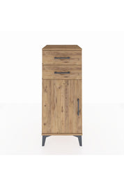 Hyperion Komodin Tek Raflı 2 Çekmeceli Tek Kapaklı 44x44x106 Çam-Çam