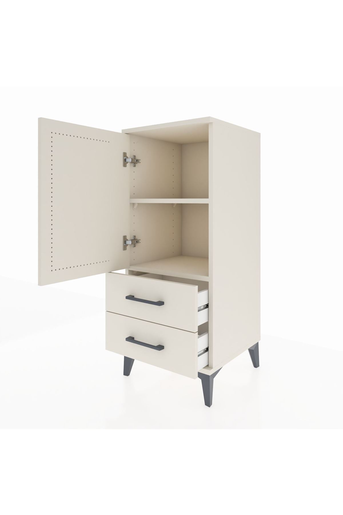 Hyperion Komodin 2 Raflı 2 Çekmeceli Tek Kapaklı 44x44x106 Aytaşı-Aytaşı