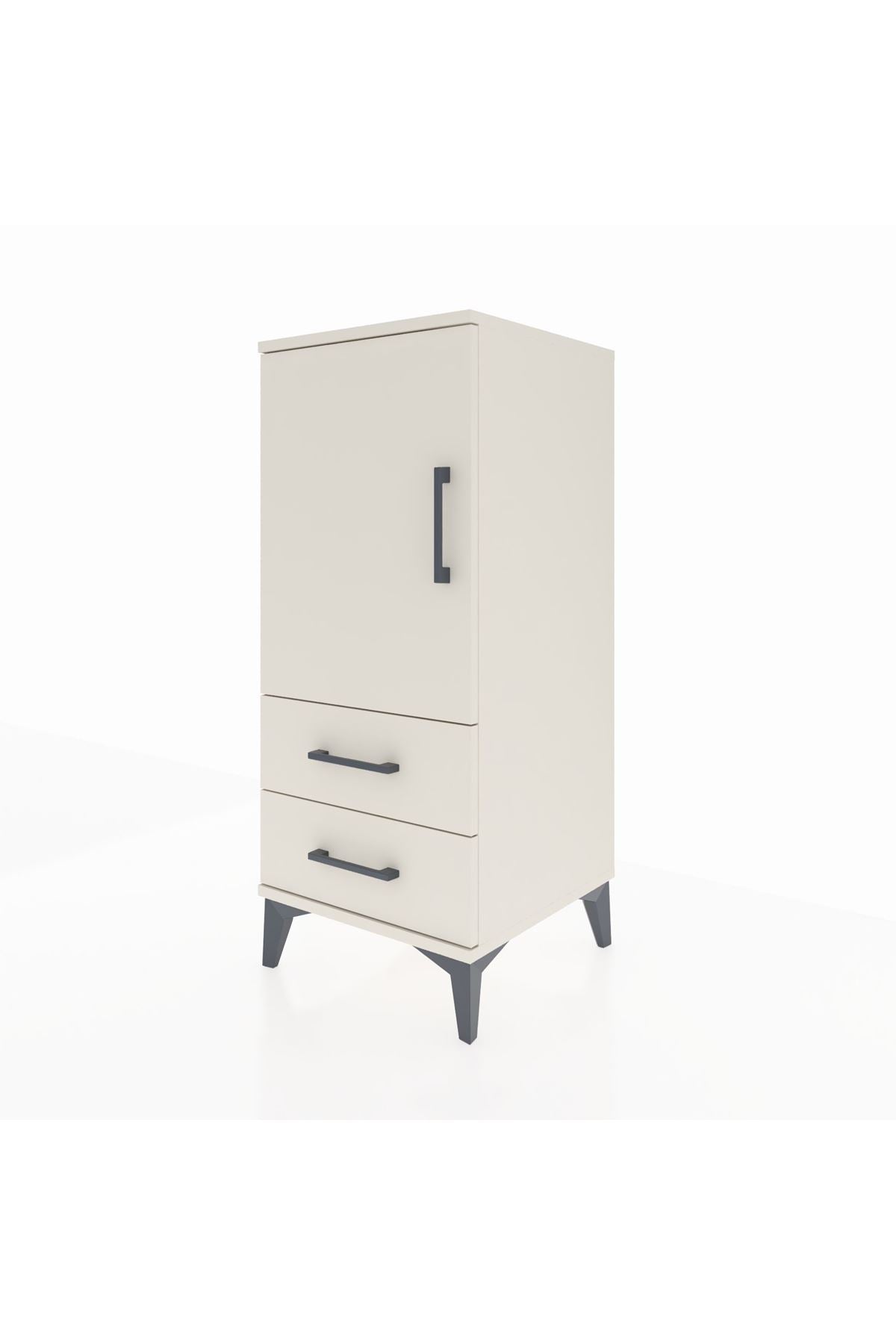 Hyperion Komodin 2 Raflı 2 Çekmeceli Tek Kapaklı 44x44x106 Aytaşı-Aytaşı