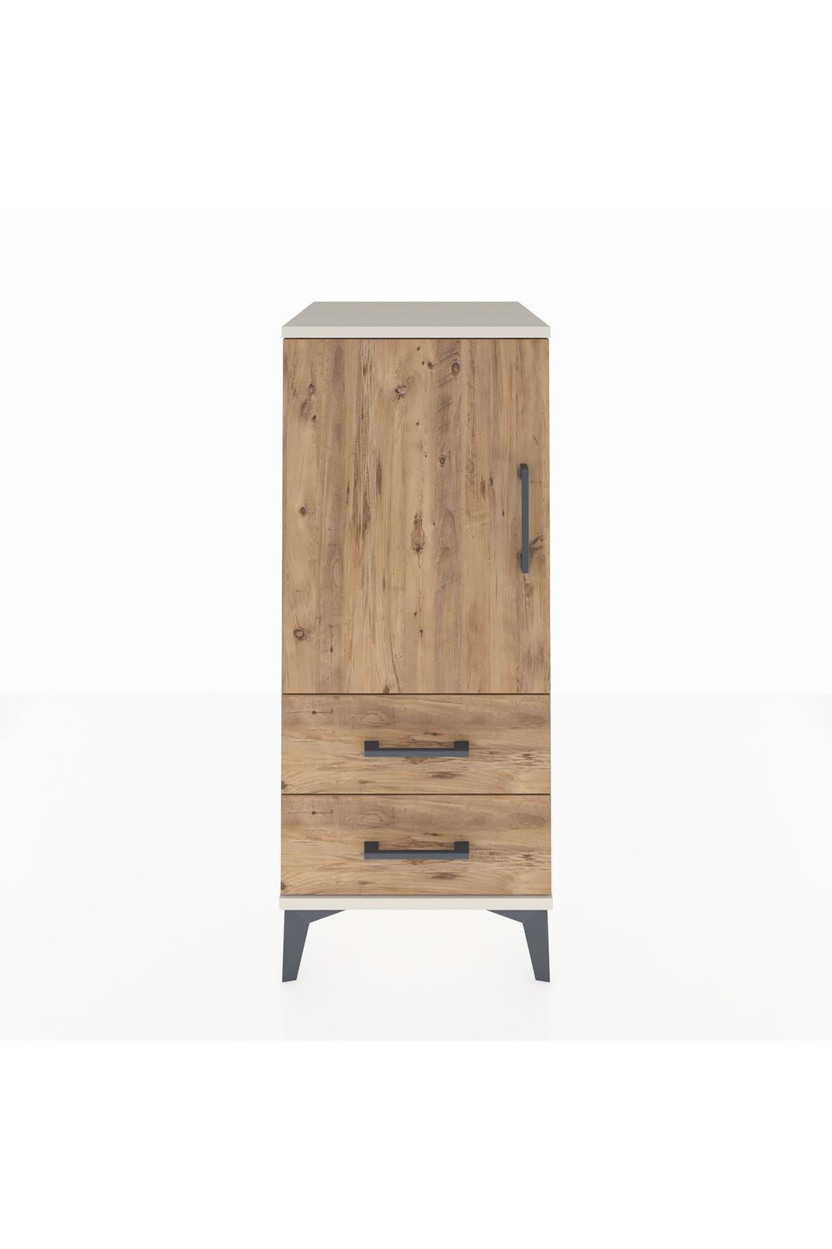 Hyperion Komodin 2 Raflı 2 Çekmeceli Tek Kapaklı 44x44x106 Aytaşı-Çam