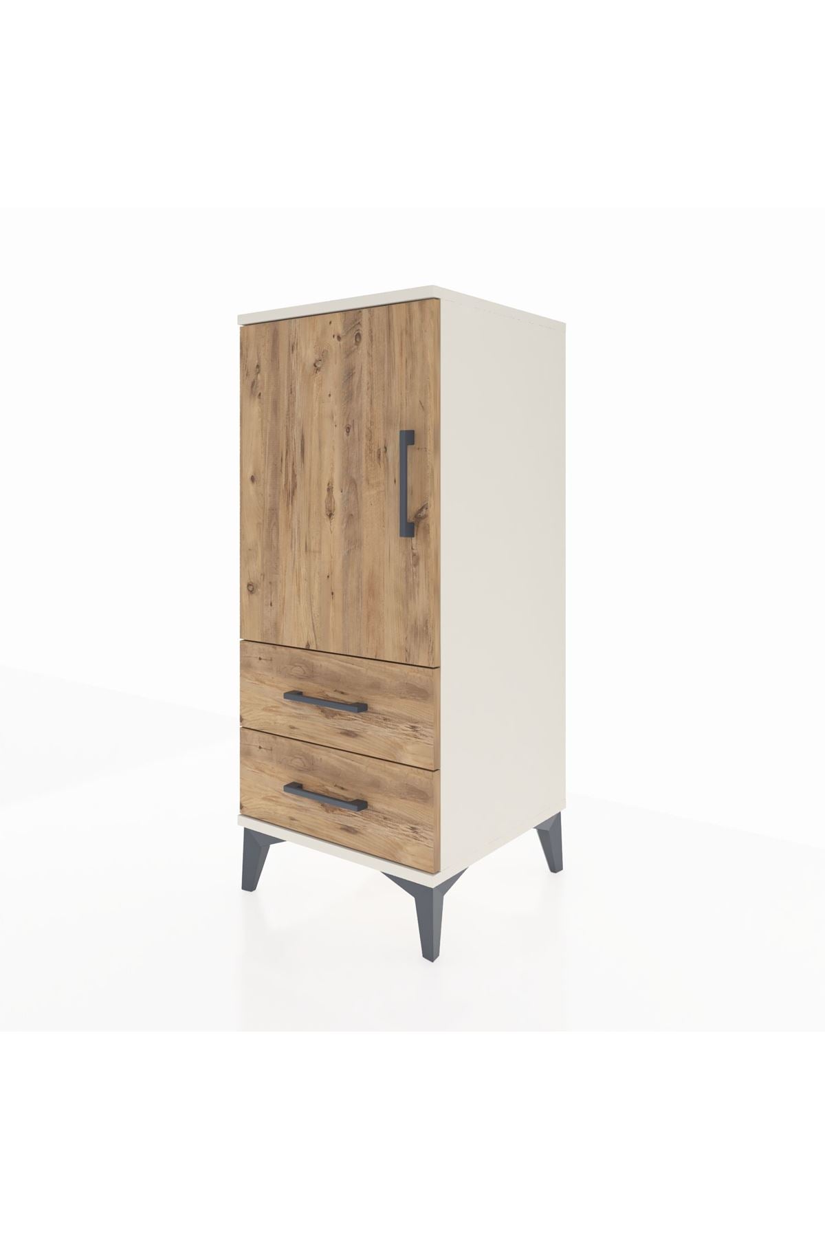 Hyperion Komodin 2 Raflı 2 Çekmeceli Tek Kapaklı 44x44x106 Aytaşı-Çam