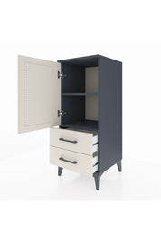 Hyperion Komodin 2 Raflı 2 Çekmeceli Tek Kapaklı 44x44x106 Antrasit-Aytaşı