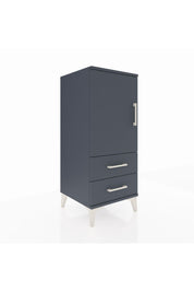 Hyperion Komodin 2 Raflı 2 Çekmeceli Tek Kapaklı 44x44x106 Antrasit-Antrasit