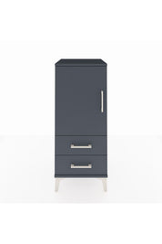 Hyperion Komodin 2 Raflı 2 Çekmeceli Tek Kapaklı 44x44x106 Antrasit-Antrasit