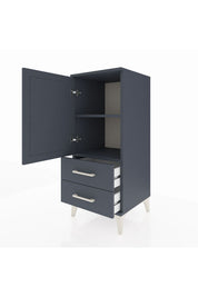Hyperion Komodin 2 Raflı 2 Çekmeceli Tek Kapaklı 44x44x106 Antrasit-Antrasit