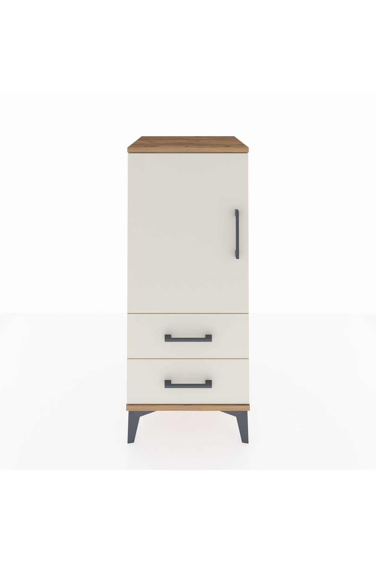 Hyperion Komodin 2 Raflı 2 Çekmeceli Tek Kapaklı 44x44x106 Çam-Aytaşı