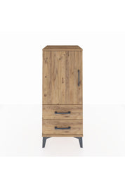 Hyperion Komodin 2 Raflı 2 Çekmeceli Tek Kapaklı 44x44x106 Çam-Çam