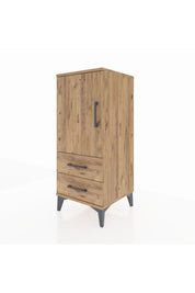 Hyperion Komodin 2 Raflı 2 Çekmeceli Tek Kapaklı 44x44x106 Çam-Çam