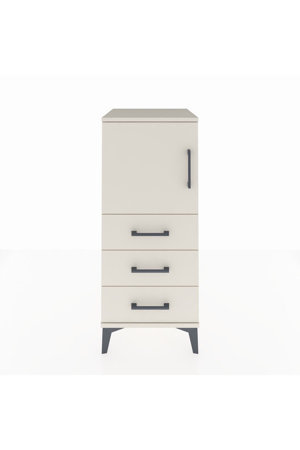 Hyperion Komodin 2 Raflı 3 Çekmeceli Tek Kapaklı 44x44x106 Aytaşı-Aytaşı