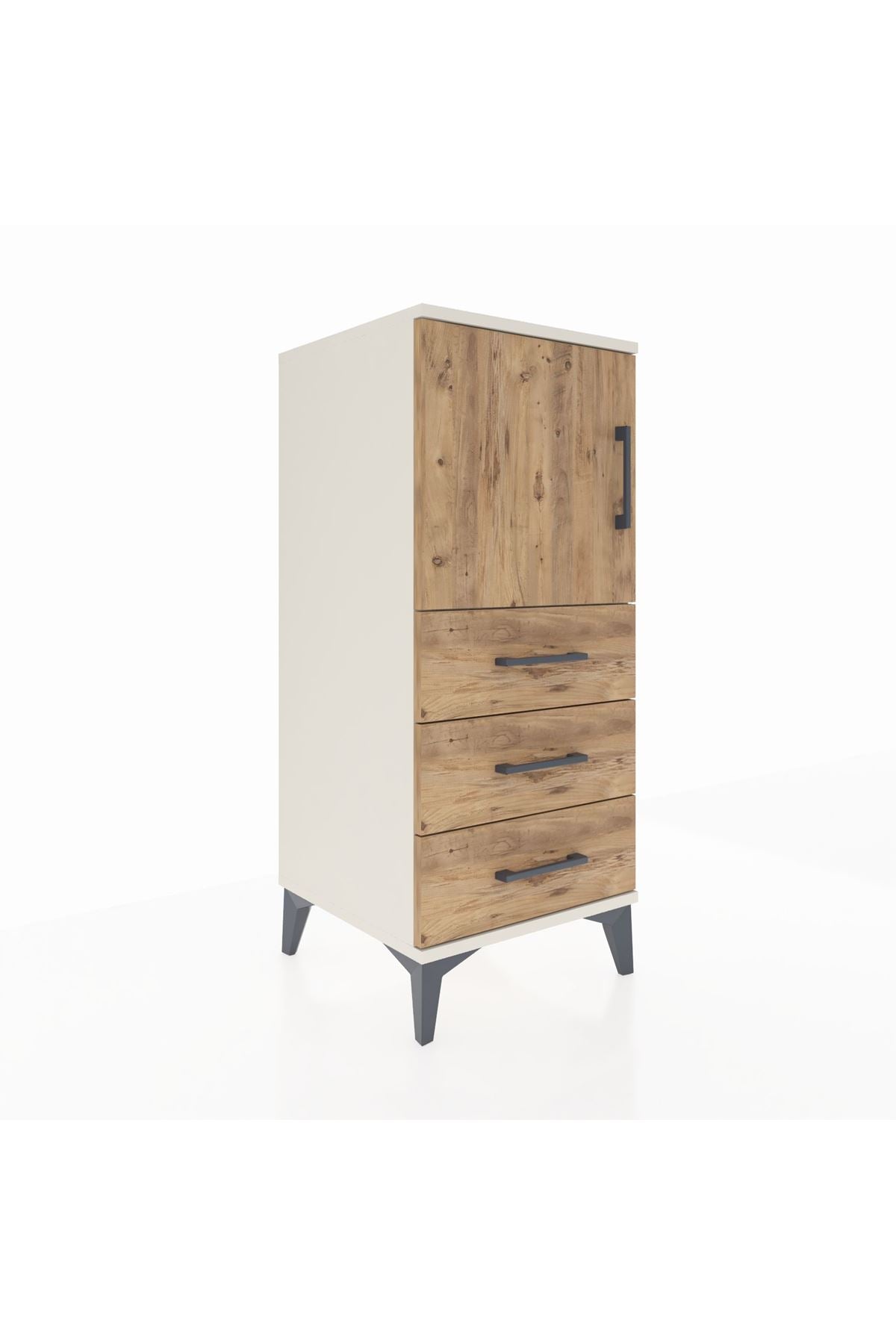 Hyperion Komodin 2 Raflı 3 Çekmeceli Tek Kapaklı 44x44x106 Aytaşı-Çam