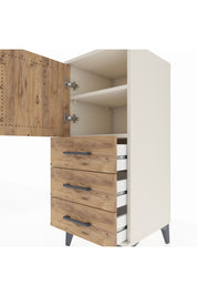 Hyperion Komodin 2 Raflı 3 Çekmeceli Tek Kapaklı 44x44x106 Aytaşı-Çam