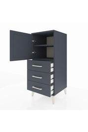 Hyperion Komodin 2 Raflı 3 Çekmeceli Tek Kapaklı 44x44x106 Antrasit-Antrasit