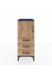 Hyperion Komodin 2 Raflı 3 Çekmeceli Tek Kapaklı 44x44x106 Antrasit-Çam