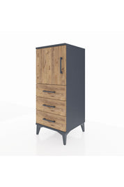 Hyperion Komodin 2 Raflı 3 Çekmeceli Tek Kapaklı 44x44x106 Antrasit-Çam