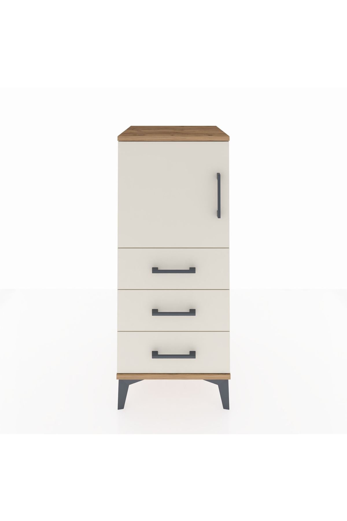 Hyperion Komodin 2 Raflı 3 Çekmeceli Tek Kapaklı 44x44x106 Çam-Aytaşı