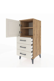 Hyperion Komodin 2 Raflı 3 Çekmeceli Tek Kapaklı 44x44x106 Çam-Aytaşı