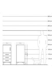 Hyperion Komodin 2 Raflı 3 Çekmeceli Tek Kapaklı 44x44x106 Çam-Aytaşı