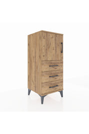 Hyperion Komodin 2 Raflı 3 Çekmeceli Tek Kapaklı 44x44x106 Çam-Çam