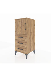 Hyperion Komodin 2 Raflı 3 Çekmeceli Tek Kapaklı 44x44x106 Çam-Çam