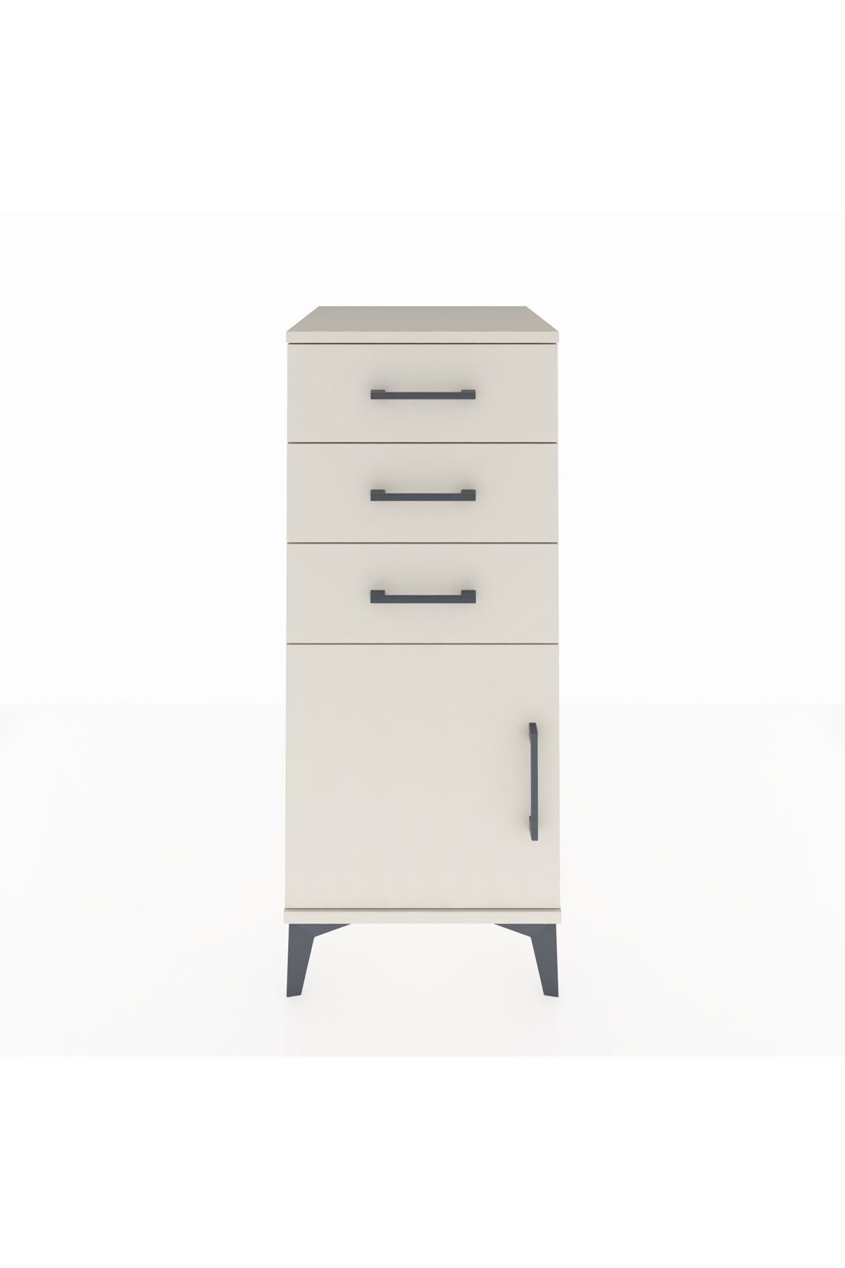 Hyperion Komodin Tek Raflı 3 Çekmeceli Tek Kapaklı 44x44x106 Aytaşı-Aytaşı