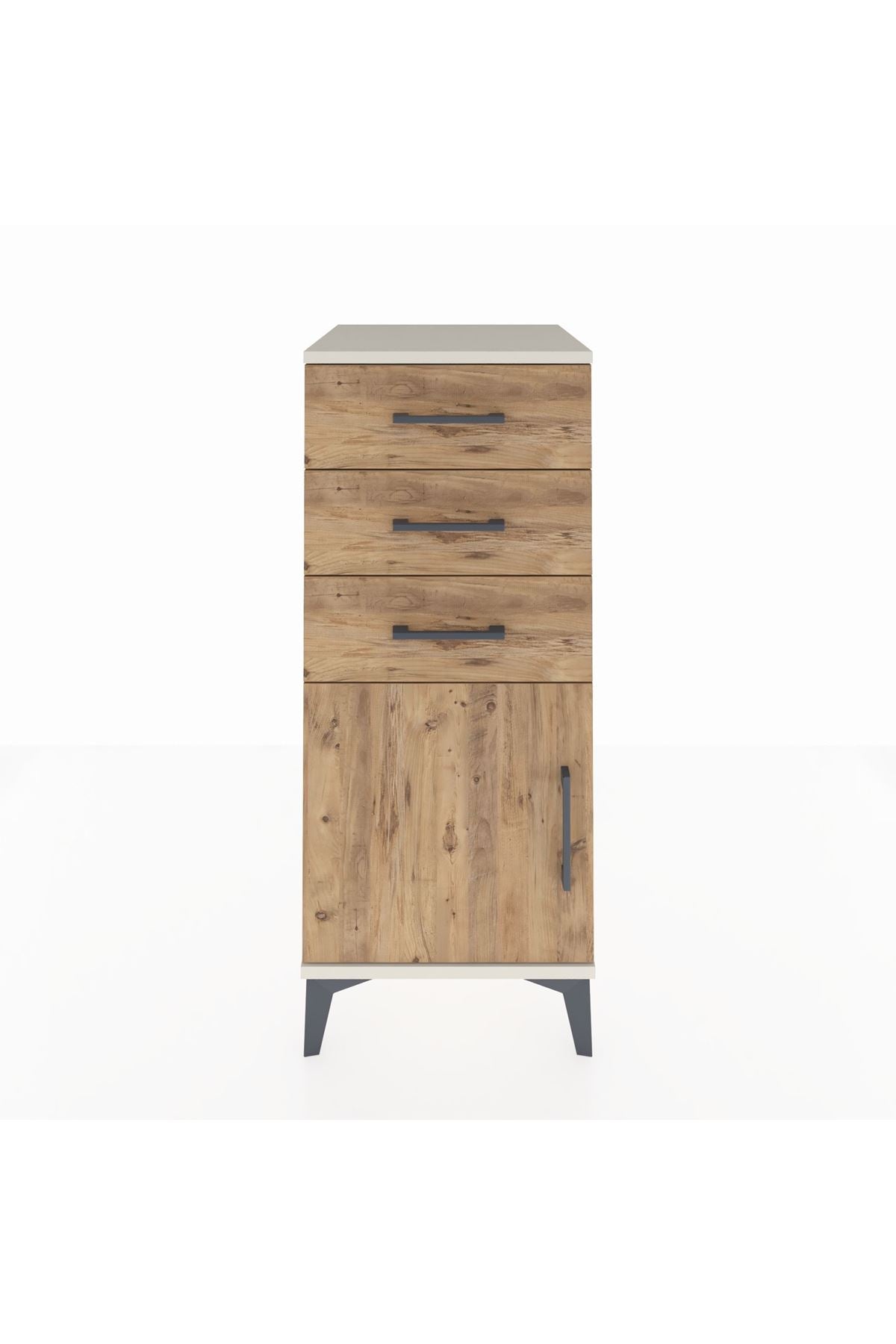 Hyperion Komodin Tek Raflı 3 Çekmeceli Tek Kapaklı 44x44x106 Aytaşı-Çam