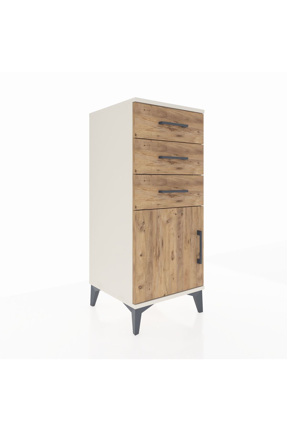 Hyperion Komodin Tek Raflı 3 Çekmeceli Tek Kapaklı 44x44x106 Aytaşı-Çam