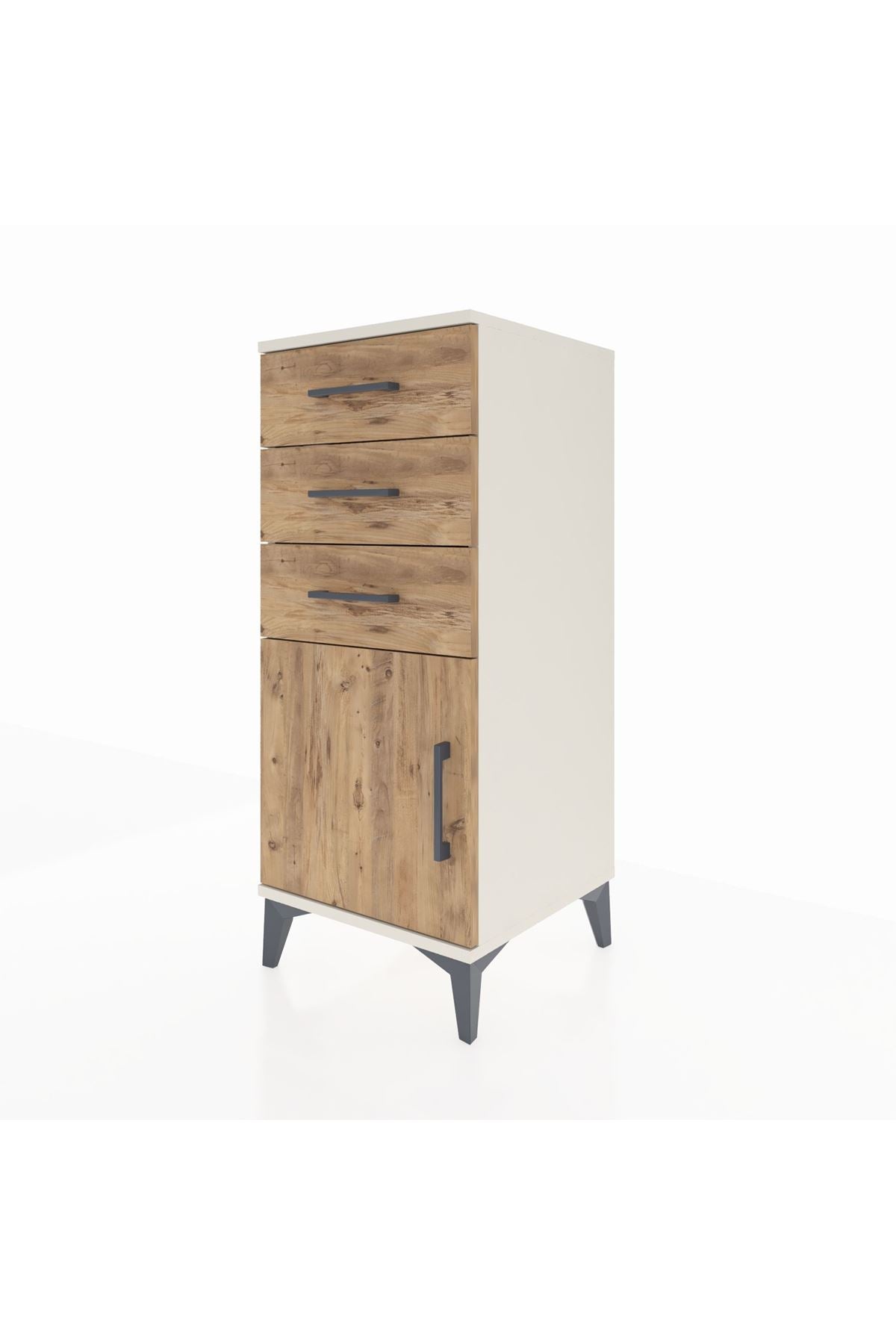 Hyperion Komodin Tek Raflı 3 Çekmeceli Tek Kapaklı 44x44x106 Aytaşı-Çam