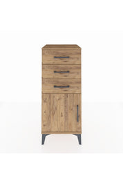 Hyperion Komodin Tek Raflı 3 Çekmeceli Tek Kapaklı 44x44x106 Çam-Çam