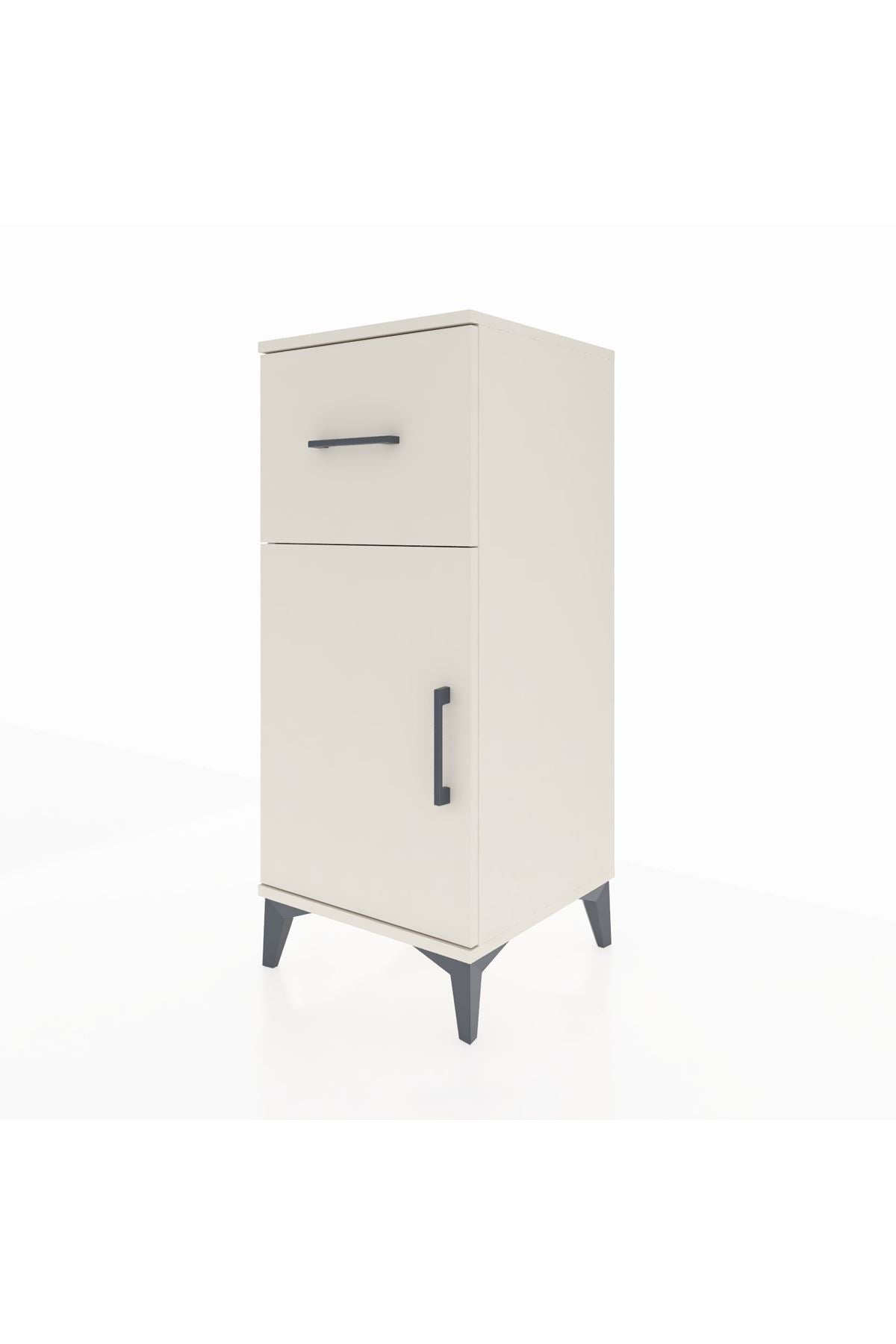 Hyperion Komodin Tek Raflı Tek Çekmeceli Tek Kapaklı 44x44x106 Aytaşı-Aytaşı