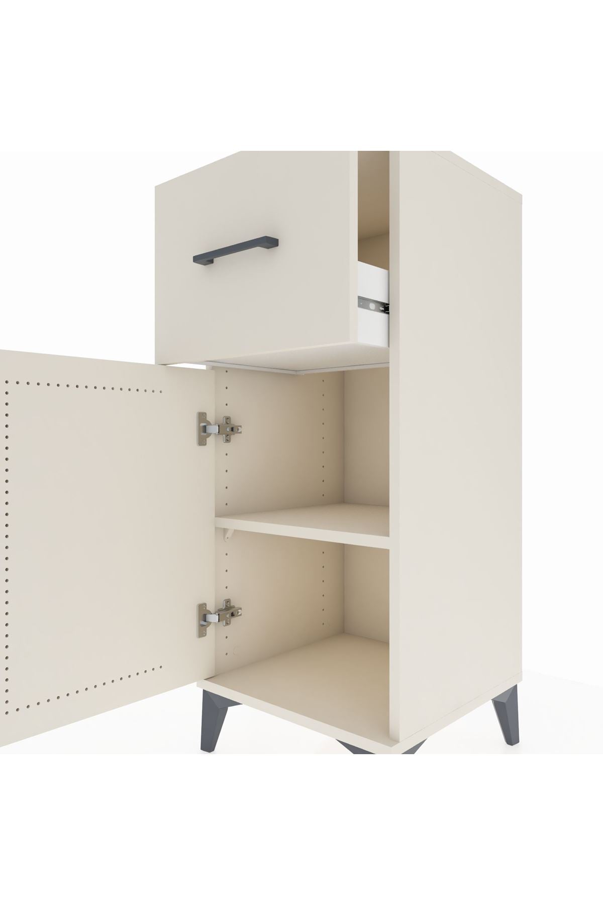 Hyperion Komodin Tek Raflı Tek Çekmeceli Tek Kapaklı 44x44x106 Aytaşı-Aytaşı