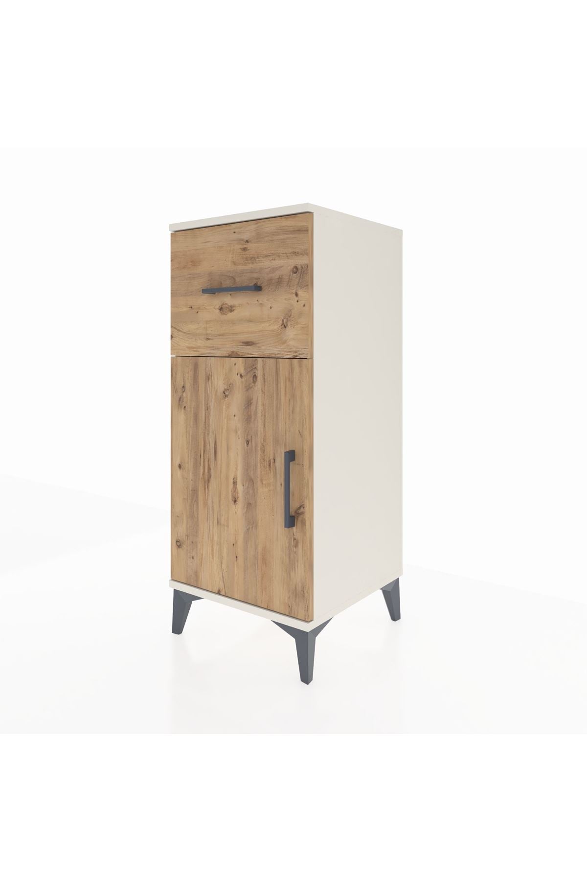 Hyperion Komodin Tek Raflı Tek Çekmeceli Tek Kapaklı 44x44x106 Aytaşı-Çam