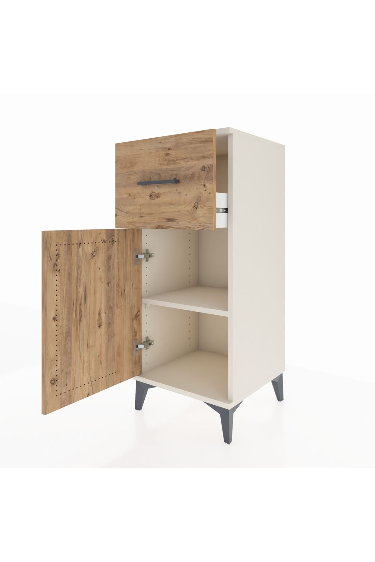 Hyperion Komodin Tek Raflı Tek Çekmeceli Tek Kapaklı 44x44x106 Aytaşı-Çam