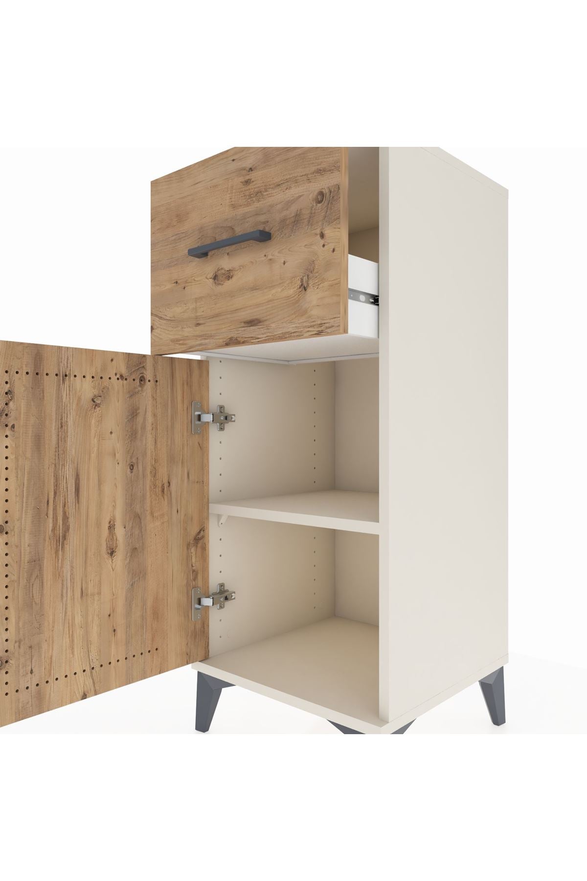 Hyperion Komodin Tek Raflı Tek Çekmeceli Tek Kapaklı 44x44x106 Aytaşı-Çam