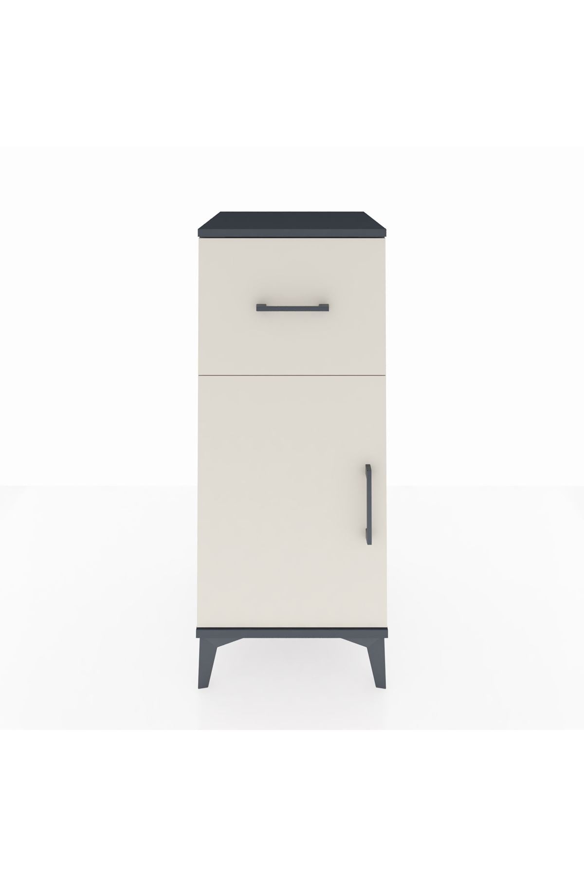 Hyperion Komodin Tek Raflı Tek Çekmeceli Tek Kapaklı 44x44x106 Antrasit-Aytaşı