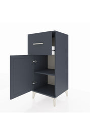 Hyperion Komodin Tek Raflı Tek Çekmeceli Tek Kapaklı 44x44x106 Antrasit-Antrasit