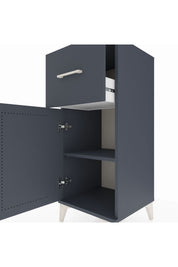 Hyperion Komodin Tek Raflı Tek Çekmeceli Tek Kapaklı 44x44x106 Antrasit-Antrasit